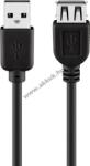 Goobay USB 2.0 hosszabbító kábel, fekete, 30cm