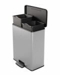 Keter Pedálos szemetes, újrahasznosított műanyag, kivehető vödörrel, 2×26 l, CURVER „Deco bin duo, fekete/ezüst (KHMU245)