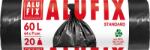 Alufix Szemeteszsák, 60 l, 20 db, 64×71 cm, 15 , ALUFIX, fekete (KHT171)