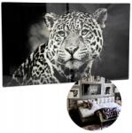  Üveg fali dekoráció leopárd 57x35 cm (3009694)