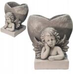 Decortrend Dekoratív virágtartó Gipsz Angyal Virágtartó Sír Figura Temető