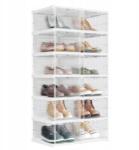 Songmics Tágas összecsukható dobozok szett 12 db-os moduláris cipőtárolók játékok (LSP206W01)