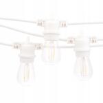 Ledigo Kerti fényfüzér 10m 20 lámpatest fehér zsinóros terasz kert esztétikus (LDG_10M_X20-BLK)