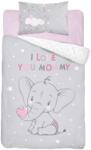 Detexpol Elefánt gyermek pamut ágynemű kiságyba, rózsaszín, 100x135 (06962733)