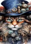 NORIMPEX - Puzzle Tablou Diamant: Pisică steampunk 30x40cm - 1 - 39 piese