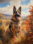 NORIMPEX - Puzzle Tablou Diamant: Ciobănesc german în munți 30x40cm - 1 - 39 piese