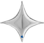 Grabo Balon folie stea argintie in 4 colturi 46 cm