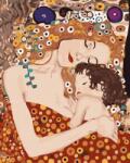 Ideyka Pictură după numere - Mamă și copil ©Gustav Klimt 40 x 50 cm Carte de colorat