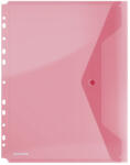 DONAU Folie protectie documente A4 portret, inchidere cu capsa, 4 set, 200 microni, DONAU - rosu transpare (DN-8540001PL-04)