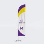  Steag Vela M 300 cm Personalizat - Promovare Outdoor si Indoor cu Baza + Colac Apa (STVM)