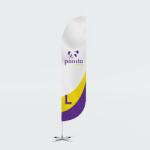  Steag Pana L 380 cm Personalizat - Promovare Outdoor si Indoor cu Baza + Colac Apa (STPL)