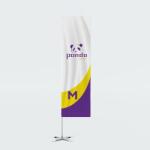  Steag Dreptunghiular M 330 cm Personalizat - Promovare Outdoor si Indoor cu Baza + Colac Apa (STDM)