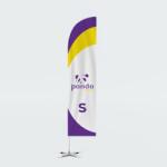  Steag Vela S 250 cm Personalizat - Promovare Outdoor si Indoor cu Baza + Colac Apa (STVS)