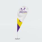  Steag Larcima L 340 cm Personalizat - Promovare Outdoor si Indoor cu Baza + Colac Apa (STLL)