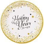 Amscan Happy New Year Golden Wishes papírtányér 8 db-os 23 cm (DPA990227066)