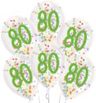 Amscan Happy Birthday 80 Droplets konfettivel töltött léggömb, lufi 6 db-os 11 inch (27, 5 cm) (DPA9909844) - kiskincsek