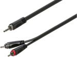 Roxtone RAYC150L3 3, 5 Sztereó Jack - 2xRCA kábel, 3m - hangszeraruhaz