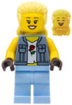 LEGO® Stuntz néző minifigura nő világoskék mellényben (cty1453)