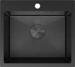 Mexen Solix, 1 rekeszes rozsdamentes mosogató 500 x 450 mm, fekete, méhsejtmintás, 6402501000-70HC (6402501000-70HC)