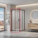 Erga Tucson, zuhanyajtó Tucson zuhanykabinhoz, 140x190 cm, 6 mm-es átlátszó üveg, fekete profil, ERG-S02-TUCSON-D140-CL-BK (ERG-S02-TUCSON-D140-CL-BK)