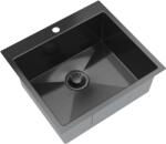 Gamma Gamma, 1 rekeszes rozsdamentes mosogató 550x500x210 mm, grafit, GMA-S5550-BK (GMA-S5550-BK)