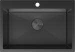 Mexen Solix, 1 rekeszes rozsdamentes mosogató 650 x 450 mm, fekete, 6403651000-70 (6403651000-70)