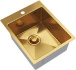 Gamma Gamma, 1 rekeszes rozsdamentes mosogató 400x500x210 mm, szálcsiszolt arany, GMA-S4050-GD (GMA-S4050-GD)