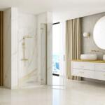 Rea Hugo, zuhanyajtó 100x200 cm + oldalsó mágneses profil, arany matt, KPL-45202 (KPL-45202)