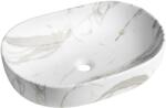 SAPHO Sapho, CALEO kerámia mosdó pultra szerelhető 60x42cm, bianco carrara, CA590BC (CA590BC)