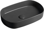 ISVEA Isvea, INFINITY OVAL kerámia munkalap mosogató, 55x36cm, antracit, 10NF65055-2C (10NF65055-2C)