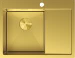 Mexen Exar, 1 rekeszes rozsdamentes mosogató csepegtetővel, bal oldali, 620 x 480 mm, szálcsiszolt arany, 6431621005L-55 (6431621005L-55)