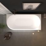 Erga Zara, sarok szabadon álló kád 160x75 cm + lefolyódugó, jobb oldali, fényes fehér, ERG-ZARA-160075R-WH-WH (ERG-ZARA-160075R-WH-WH)