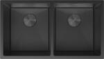 Mexen Binox, 2 rekeszes rozsdamentes mosogató 800 x 450 mm, fekete, méhsejtmintás, 6421802000-70HC (6421802000-70HC)