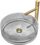 Mexen Eiva, üveg pultra szerelhető mosdó 39 × 39 cm, szürke, 24163966 (24163966)