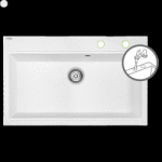 Laveo Tau, 1 rekeszes gránit mosogató 800x500x215 mm, fehér, LAV-SBT_6108 (LAV-SBT_6108)