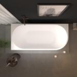 Erga Zara, sarok szabadon álló kád 180x80 cm + leeresztő csavar, bal, fehér fényes, ERG-Zara-180080L-WH-WH (ERG-ZARA-180080L-WH-WH)