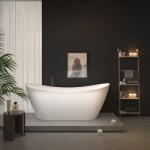 Erga Lina, szabadon álló kád 150x73 cm + lefolyódugó, fehér fényes felülettel, ERG-LINA-150073-WH-WH (ERG-LINA-150073-WH-WH)