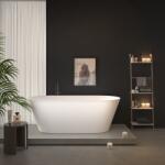 Erga Rhea, szabadon álló kád 170x80 cm + lefolyódugó, fehér fényes felülettel, ERG-RHEA-170080-WH-WH (ERG-RHEA-170080-WH-WH)