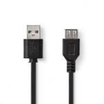 Nedis aktív USB 2.0 hosszabbítókábel 0, 2m fekete (CCGP60010BK02) (CCGP60010BK02)