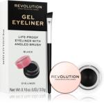 Revolution Gel Eyeliner Pot eyeliner-gel cu pensula culoare Black 3 g