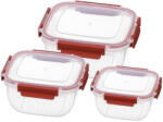 Prime ételtároló doboz szett 3 részes 500+900+1500ml - Bordó