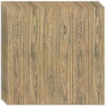 HOZRO 10 db-os HOZRO öntapadós 3D tapéta, fa paneleket imitáló modell, 4, 9 négyzetméter alapterületű, modern dizájn, nagyon könnyen felszerelhető, sötétbarna fa (TAPET66-10BUC)