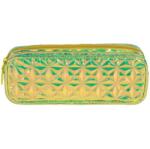 Clairefontaine téglalap alakú tolltartó, Holografikus minta, Poliészter 600D, Cipzáros, 2 rekeszes, 22x7x8 cm, Zöld