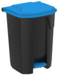 PLANET Uctem szelektív hulladékgyűjtő konténer, műanyag, pedálos, fekete/kék 50L (UTP370B)