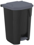PLANET Uctem szelektív hulladékgyűjtő konténer, műanyag, pedálos, fekete/szürke 50L (UTP370GREY)