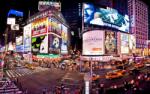  MÉDIA öntapadó és mosható fali fotótapéta, Times Square panoráma, 270 x 200 cm