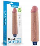 Lovetoy Vibrator Realist REAL SOFTEE, 10 Moduri Vibratii, TPE, Natural, 23.7 cm Vibrator