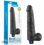 Lovetoy Vibrator Realist REAL SOFTEE, 10 Moduri Vibratii, TPE, Negru, 27.2 cm Vibrator