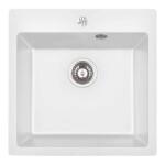 Inter Ceramic Гранитна кухненска мивка 5050 БЯЛА (5050white) Мивка за вграждане