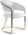 Atreve Marcille Luxus Kárpitozott Fotel Szürke Bársony Arany Vázzal